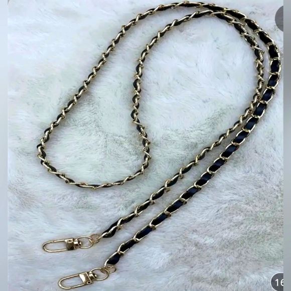 Faux Leather with Gold Hardware Crossbody Chain - Picture 1 of 1